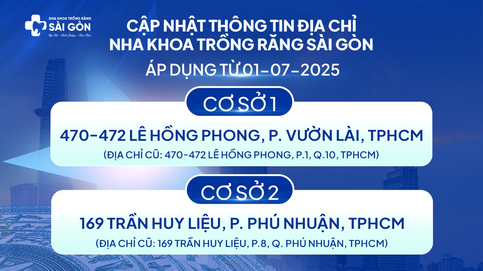 cap nhat thong tin dia chi hanh chinh Nha Khoa Trồng Răng Sài Gòn thay đổi thông tin địa chỉ theo Nghị quyết Chính phủ